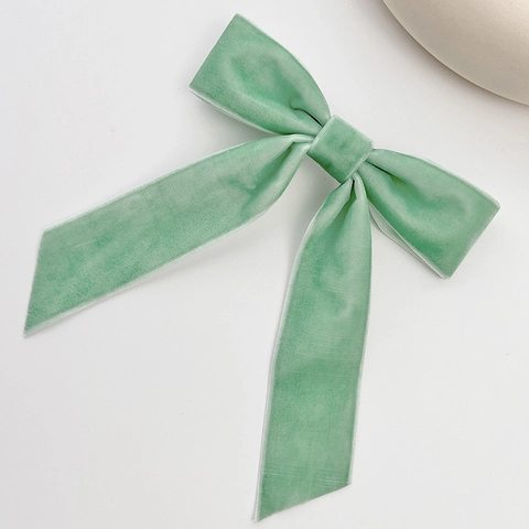 Französischer Vintage Samt Schleife Haarclip Für Damen Langes Band Schleife Federclip Süß Elegant Kopfschmuck Zubehör