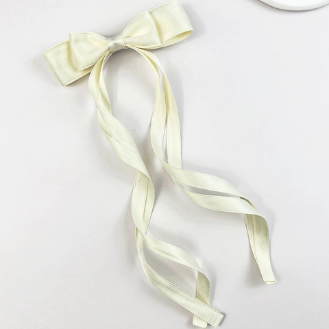 Süße Satin Schleife Band Haarklammer Für Damen Mädchen Elegante Lange Quaste Haarspange Handgefertigter Haarschmuck Geschenk
