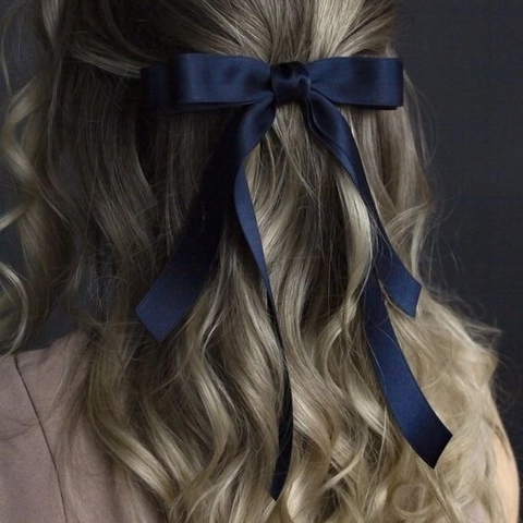 Elegant Satin Double Layer Bow Hair Clip With Long Ribbons Korean Style Sweet Girls Hair Accessories Women Headwear