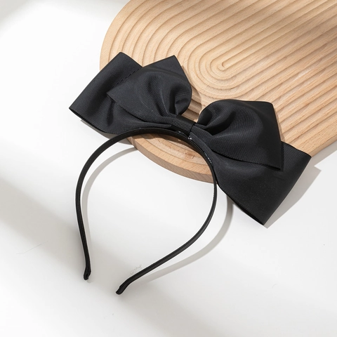Elegante Diadema con Lazo Negro Grande para Mujer Cinta Minimalista Accesorios para el Cabello de Moda Diaria Citas