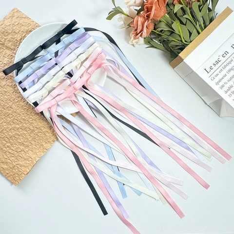 Fermagli per Capelli Balletcore in Nastro di Satin con Fiocco e Nastri Lunghi Dolce Becco d'Anatra Accessori per Capelli Donna