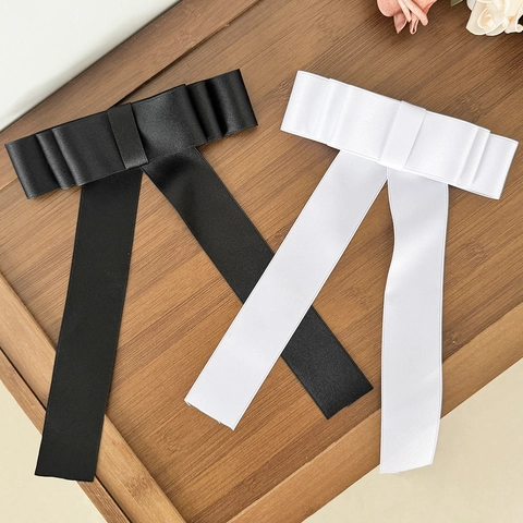Pinza De Pelo Elegante Con Lazo De Satén Y Cintas Largas Diseño En Capas Clip De Resorte Accesorio Para El Pelo Mujer