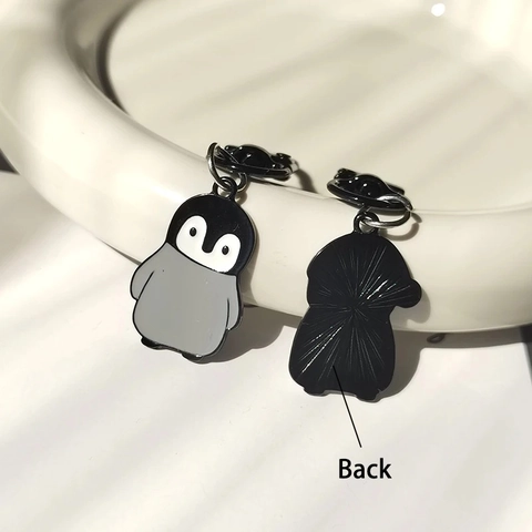 Kreativ Niedlich Cartoon Pinguin Legierung Emaille Schlüsselanhänger Süß Tier Herz Anhänger Emaille Metall Schlüsselring Geschenk