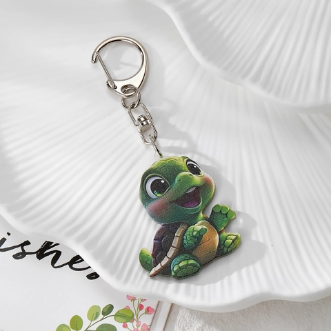 Kreativer Cartoon Tier Acryl Schlüsselanhänger Doppelseitiger Druck Süße Katze Hund Schildkröte Anhänger Für Tasche Rucksack
