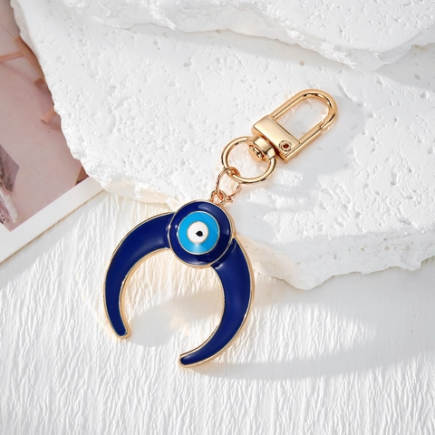 Vintage Legierung Böser Blick Schlüsselanhänger Für Damen Herren Gold Silber Mond Sonne Hand Der Fatima Emaille Blau Auge Tasche Anhänger Ethnisch Schmuck