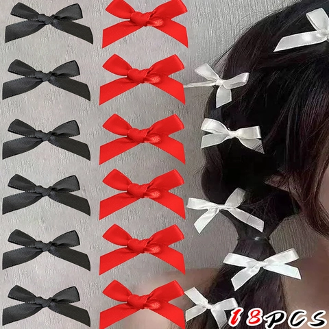 Zoete Satijnen Lint Strik Haarclips Mini Balletcore Stijl Strik Haarspelden Voor Vrouwen Meisjes Veelzijdige Dagelijkse Haaraccessoires