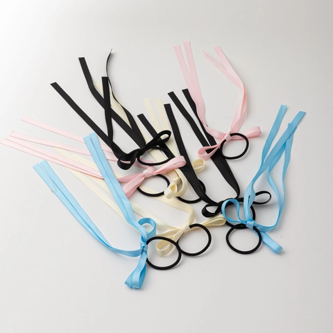 Balletcore Satinband Schleife Elastisches Haargummi Streamer Pferdeschwanz Halter Süßer Koreanischer Stil Haarschmuck Damen