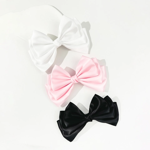 Grande Fermaglio per Capelli a Fiocco in Raso per Donna Fiocco in Nastro Elegante a Strati Fatto a Mano Accessorio per Capelli