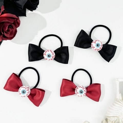 Elastici per Capelli Gothic con Fiocco e Bulbo Oculare per Donna Halloween Nastro Elastico per Capelli Accessori Festa