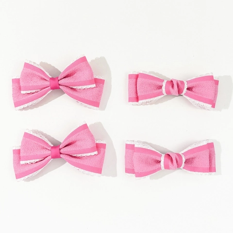 Pinza para el Cabello con Lazo de Encaje Rosa Cinta con Lazo Clip de Pico de Pato Accesorios para el Cabello de Princesa para Mujer Niña