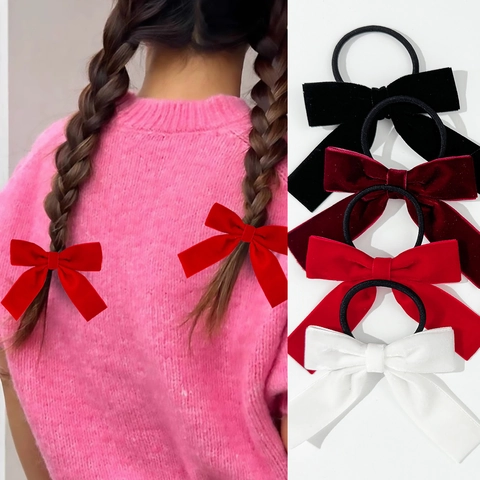 Dolci Elastici per Capelli con Fiocco in Velluto Minimalisti Elastici per Capelli per Donne Ragazze Accessori Quotidiani