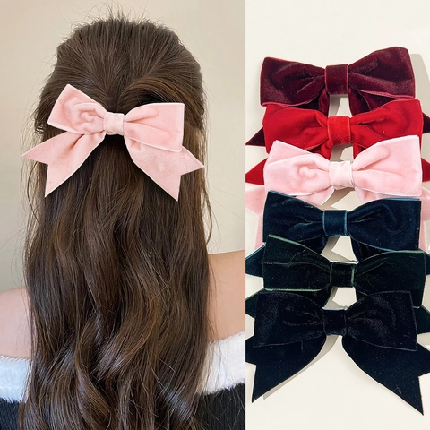 Fermaglio per Capelli a Fiocco in Velluto Vintage Grande Dolce Accessorio per Capelli Fatto a Mano per Donne Ragazze Elegante