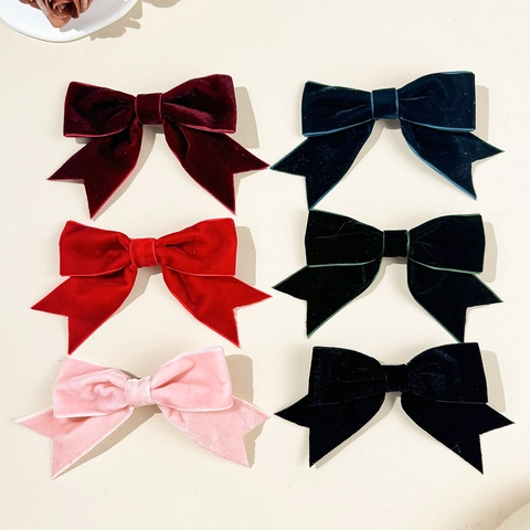 Fermaglio per Capelli a Fiocco in Velluto Vintage Grande Dolce Accessorio per Capelli Fatto a Mano per Donne Ragazze Elegante