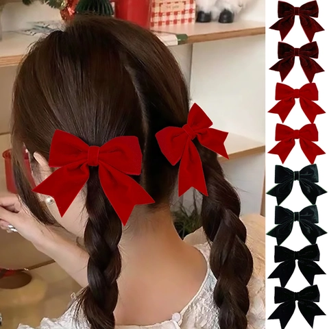 Süße Samtschleife Haarspangen Vintage Handgefertigte Entenschnabel Clips Elegante Haarschmuck Für Damen Mädchen Party Alltag