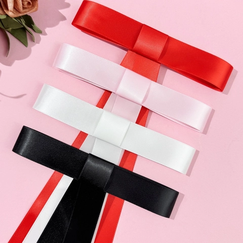 Große Satin Schleife Haarklammer Mit Langen Bändern Elegante Seidenglanz Federclip Haarschmuck Für Damen Party Styling