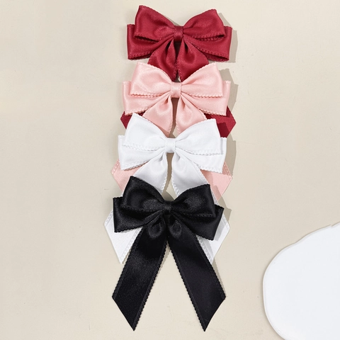 Eleganter Satin Schleife Haarclip Mit Zackenspitze Große Bandschleife Haarnadel Für Damen Alltag Party Haar Accessoires