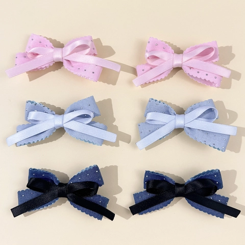 Dolci Fermagli per Capelli a Fiocco Balletcore Strass Nastro Clip a Coccodrillo Eleganti Accessori per Capelli Moda Donna