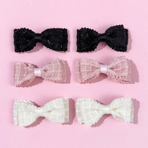 Barrettes à Cheveux Nœud en Dentelle Douce Style Coréen pour Femmes Filles Épingles à Cheveux Nœud Fait Main en Tissu