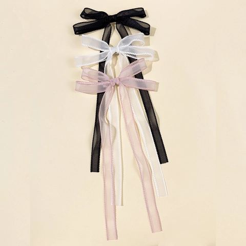 Balletcore Schleife Haarspange Mit Langen Bändern Organza Netzgewebe Handgefertigt Süß Haarschmuck Für Damen Mädchen Dekoration