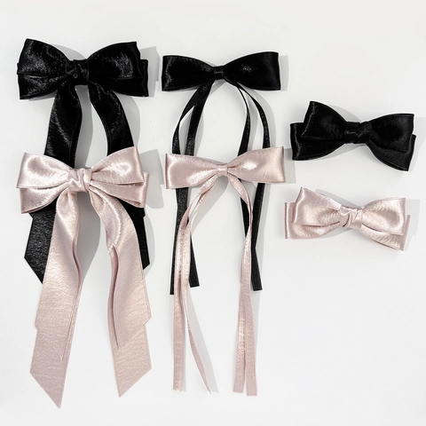 Französischer Eleganter Satin Schleife Haarclip Mit Langen Bändern High End Hinterkopf Feder Entenschnabel Clip Für Damen Alltag Party Haarschmuck