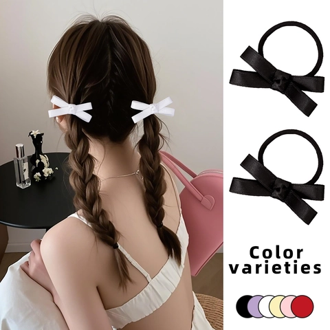 Dulces Gomas para el Pelo con Lazo de Cinta de Satén Estilo Balletcore para Mujeres Niñas Estilo Princesa Accesorios para el Cabello Hechos a Mano