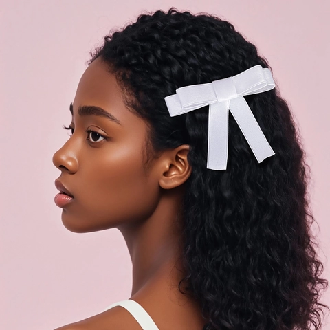 Sweet Balletcore Ribbon Bow Hair Clip Long Streamer Duckbill Clip Elegant Solid Color Hair Accessories For Women Girls