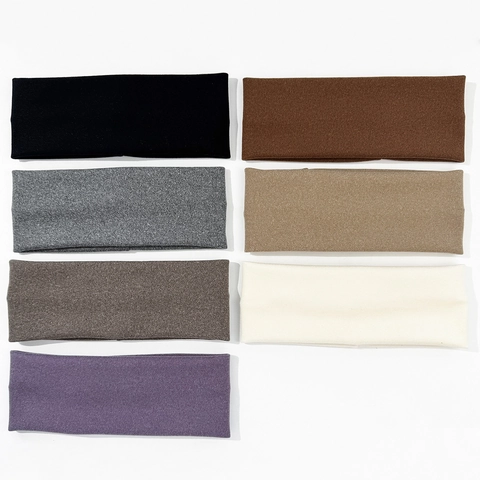 Diadema de Punto Ancha Unisex Elástica Color Sólido Banda de Pelo para Deporte Fitness Diario Simple Versátil Acanalada
