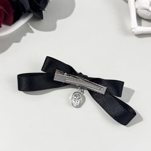 Gothic Totenkopf Schleife Haarspange Für Damen Dunkel Punk Satin Schleife Entenschnabelclip Halloween Haarschmuck Handgefertigt