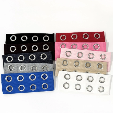 Diadema Ancha de Punto Acanalado Estilo Punk Con Ojales Metálicos Plateados Banda para el Cabello Elástica Para Mujer Hombre