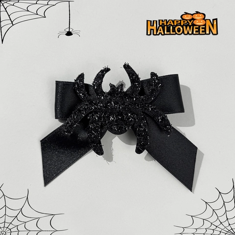 Halloween Satin Bow Hair Clips For Women Girls Pumpkin Spider Ghost Skull Ribbon Hair Accessories Holiday Party Hairpin Jewelry