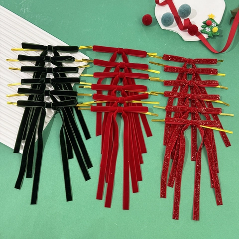 Fiocchi di Velluto Natalizi Ornamenti da Appendere Con Lacci per Decorazioni Albero Confezioni Regalo Decorazione Festa Casa