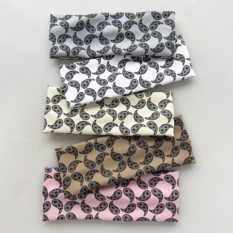 Vintage Stirnband Damen Herren Breit Paisley Muster Elastisch Rippstrick Sport Yoga Haargummi Böhmisch Turban Haarschmuck