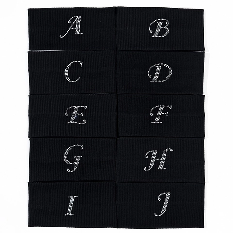 Diadema Elástica con Letra de Strass de Moda para Mujer Banda de Pelo Deportiva de Punto Absorbente de Sudor Accesorio de Inicial