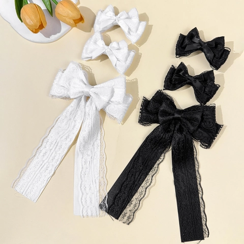 Wald-Stil Spitze Schleife Haarspangen Elegante Band Entenschnabel-Clips Für Damen Süße Blumige Bogen Haarschmuck Haarnadeln
