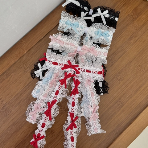 Lolita Stil Spitze Schleife Haarklammer Süße Prinzessin Ente Clip Für Mädchen Niedlich Kawaii Band Kopfschmuck