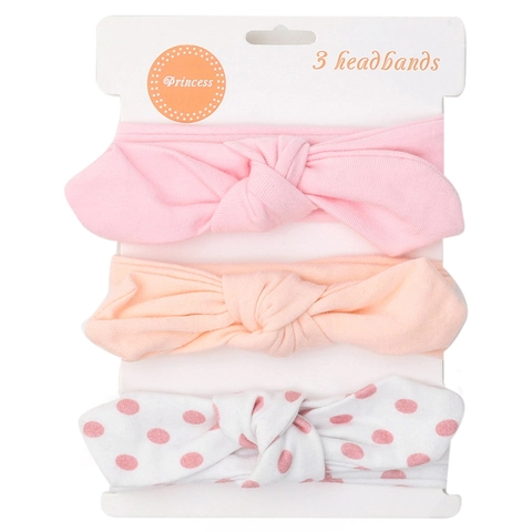 Baby Girls Elastic Cotton Blend Headbands Soft Rabbit Ear Bowknot Hairbands For Infants Toddlers Cute Stretchy Hair Accessories