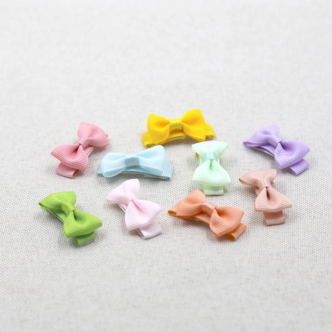 Kids Mini Bow Hair Clips Grosgrain Ribbon Bowknot Hairpins For Toddler Baby Girls Princess Style Sweet Hair Accessories