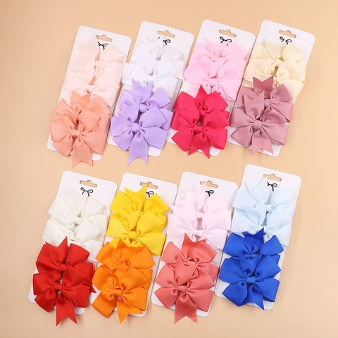 Süße Ripsband Schleife Haarspangen Set Für Kinder Baby Mädchen Handgefertigte Krokodilklemmen Sortierte Farben Boutique Haarschmuck