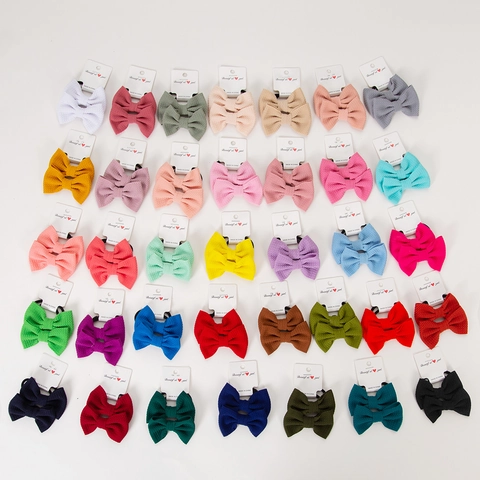 Kids Butterfly Bowknot Hair Ties Set For Baby Girls Toddler School Hair Bands Elastic Polyester Handmade Hair Accessories