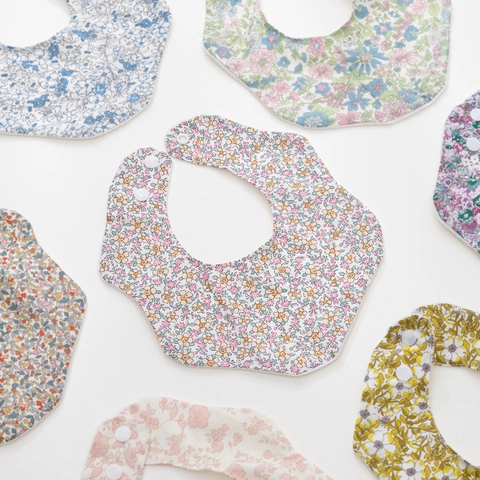 Rotatable Petal Baby Bib 100% Cotton Waterproof Saliva Towel Floral Printed Burp Cloth For Infants Toddlers Spring Summer