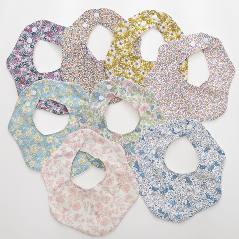 Rotatable Petal Baby Bib 100% Cotton Waterproof Saliva Towel Floral Printed Burp Cloth For Infants Toddlers Spring Summer