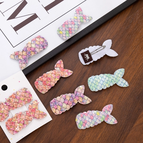 Süße Meerjungfrauenschwanz Pailletten Haarklammern Für Mädchen Prinzessin Verlauf Schuppen Glitzer Haarnadeln Kinder Handgemachter Haarschmuck