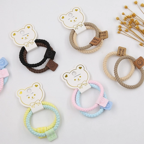 Elastici per Capelli Intrecciati Minimalisti per Bambini Elevata Elasticità Porta Coda con Decorazione Smiley Ragazze Accessori