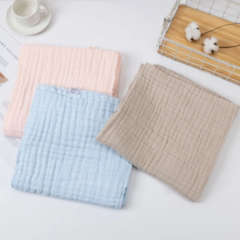 Multilayer Muslin Cotton Baby Blanket Soft Absorbent Crinkle Gauze Bath Towel For Newborns Breathable Swaddle Wrap Home Essentials
