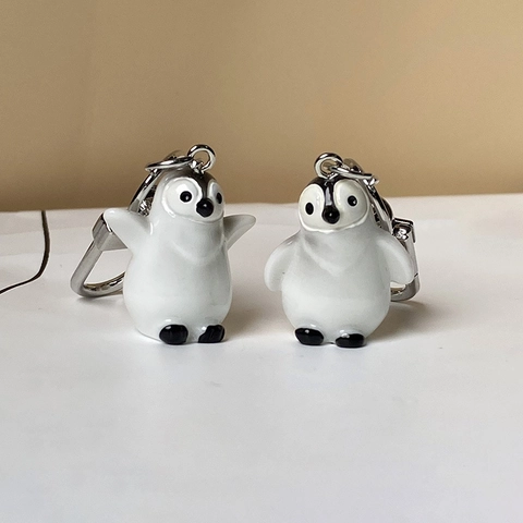 Süßer Cartoon Pinguin Harz Schlüsselanhänger Tasche Anhänger Kreative Tier Schlüsselring Für Damen Kinder Geschenk Mode Accessoires