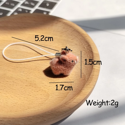 Mini Simpatico Portachiavi a Forma di Maiale Animale Floccato Ciondolo per Borsa di Peluche Accessori per Catena per Telefono Regalo di Gioielli