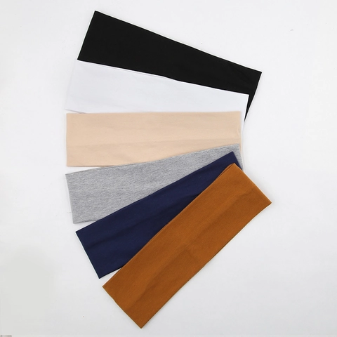 Elastic Cotton Blend Sport Headband For Women Men Soft Breathable Yoga Sweatband Hair Band For Workout Daily Accessories