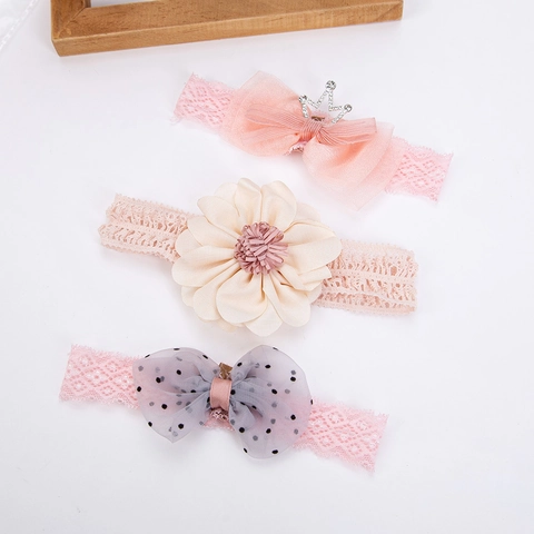 Collezione di Fasce per Capelli Floreali per Neonata in Pizzo e Rete Con Fiocco Accessori per Capelli da Principessa Regalo