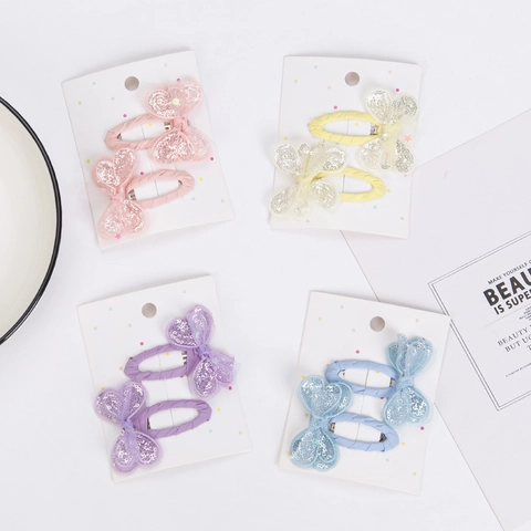 Pinzas para el Cabello para Niña con Lazo de Mariposa y Lentejuelas Accesorios para el Cabello de Moda para Niños Pequeños Fiesta