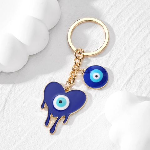 Llavero de Mal de Ojo Corazón Derretido Mariposa Aleación Esmalte Diamantes de Imitación Nazar Llavero Decorativo Diario Regalo